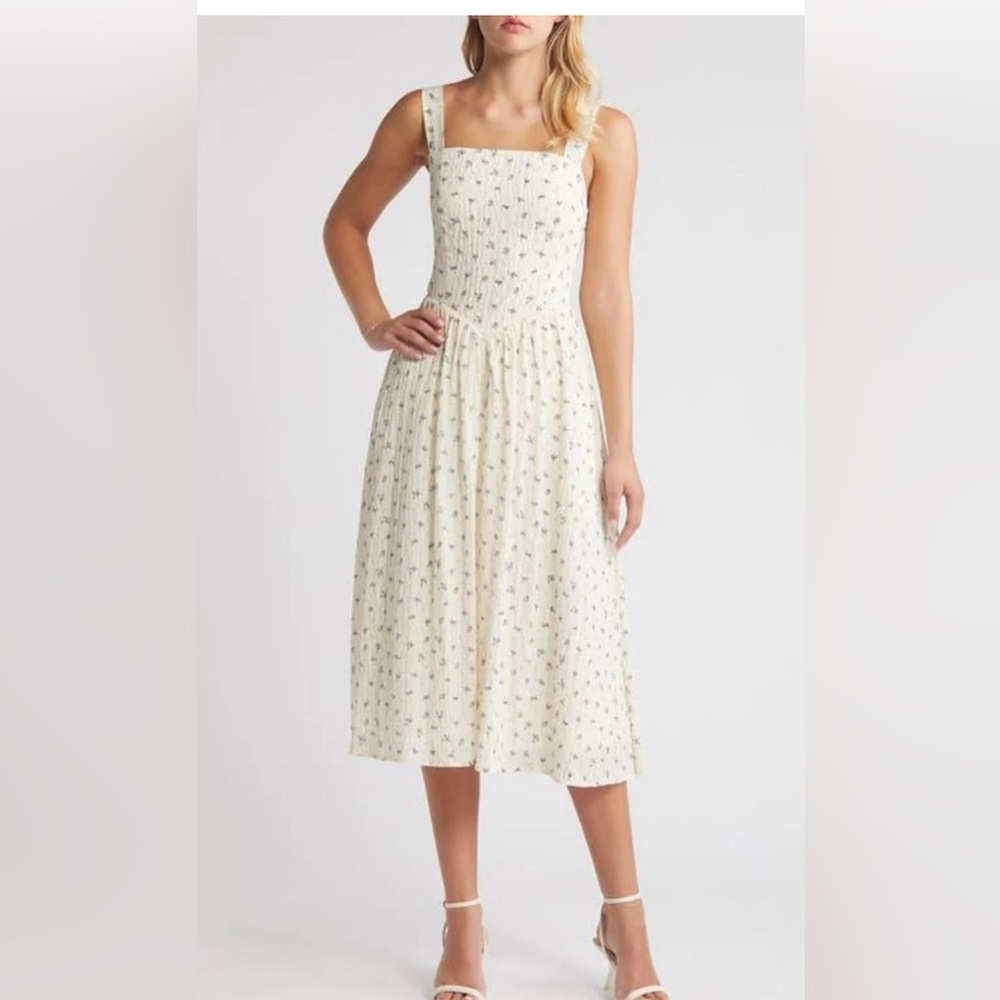 Chelsea28 Floral Sleeveless Basque Waist Fit & Flare Sundress Sz XL
